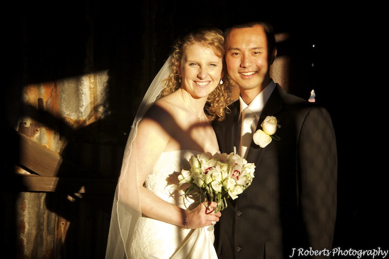 Smiling bridal couple - wedding photography sydney